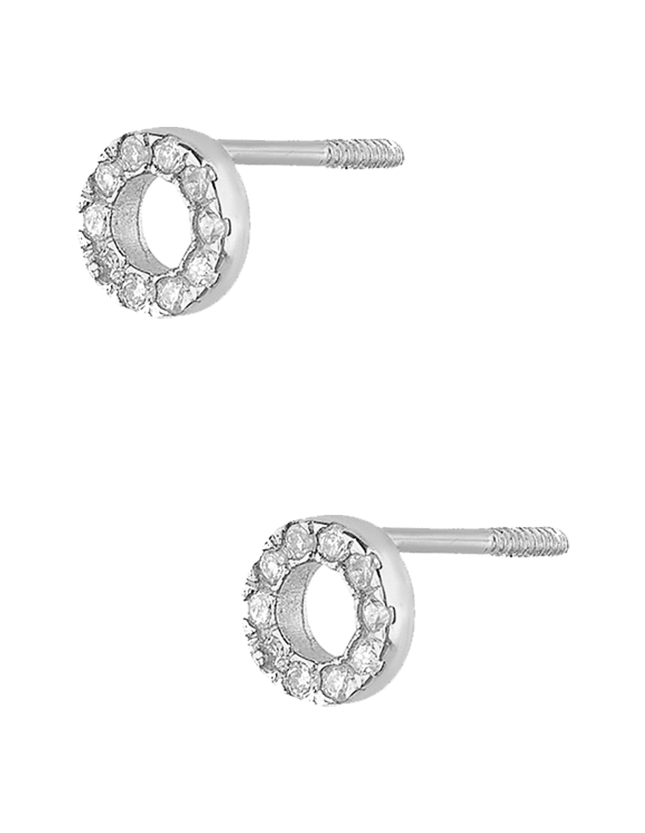 Broqueles aretes lab de oro blanco 14 k con acabado pulido 2