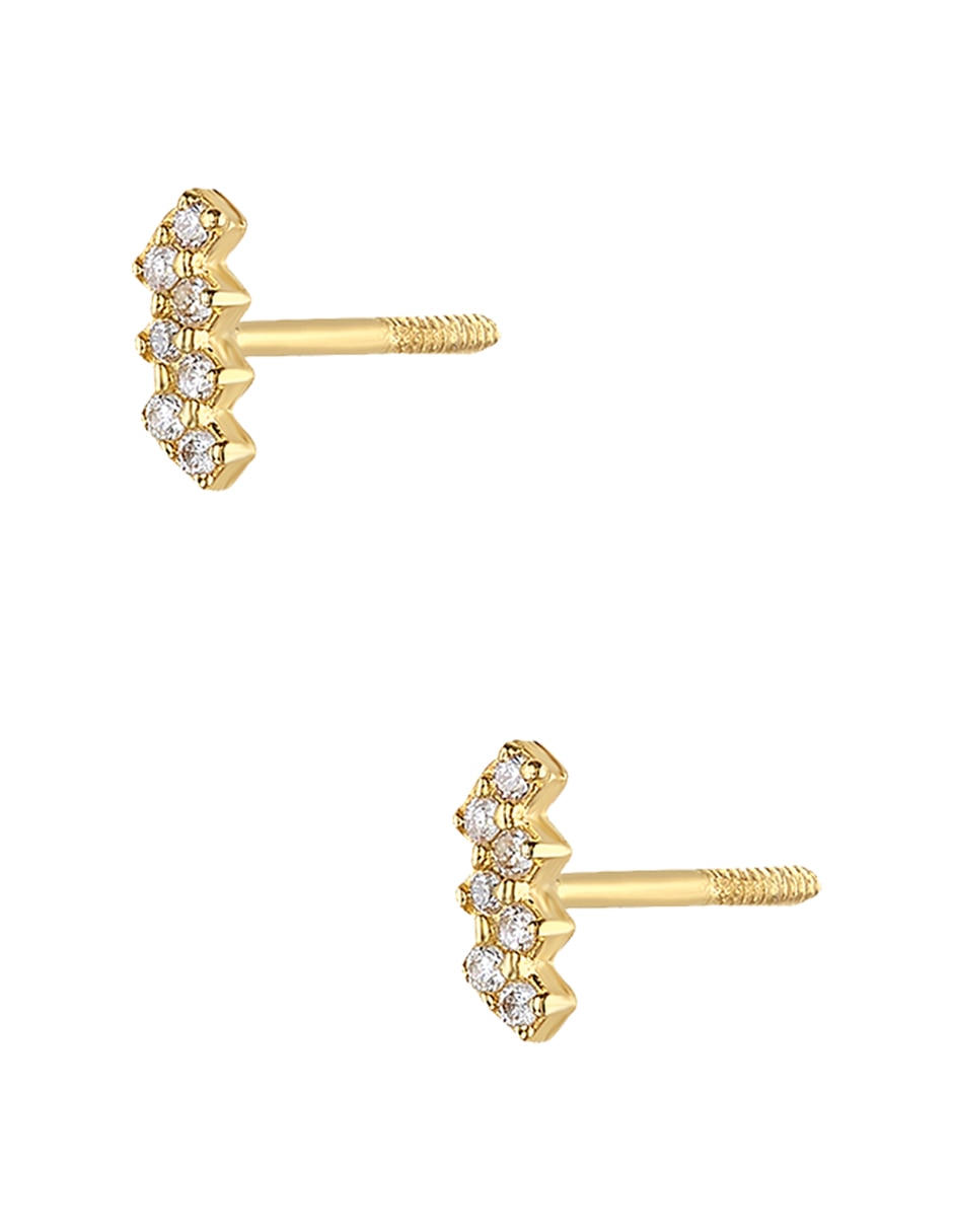 Broqueles aretes lab de oro amarillo 14 k con acabado pulido 2