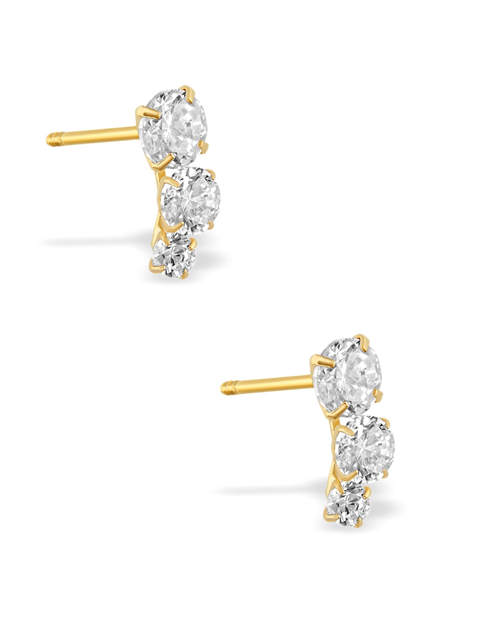 Broqueles de oro amarillo 14 K con acabado pulido 2