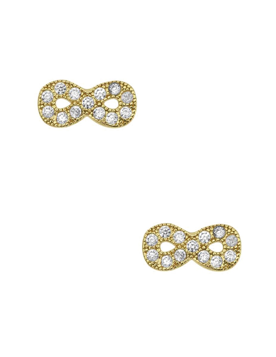Broqueles de infinito de oro amarillo 14 K con acabado pulido Broqueles de infinito de oro amarillo 14 K con acabado pulido
