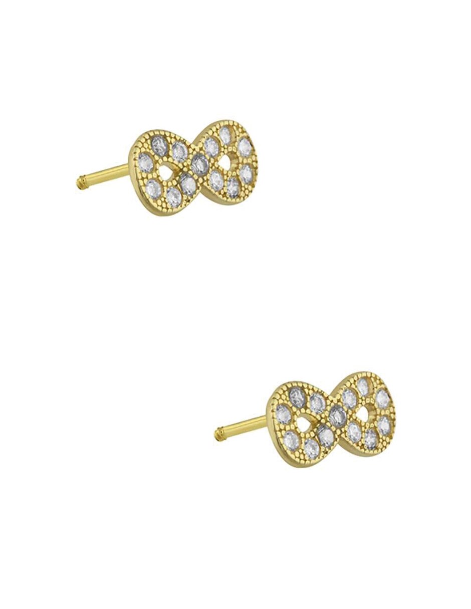 Broqueles de infinito de oro amarillo 14 K con acabado pulido 2