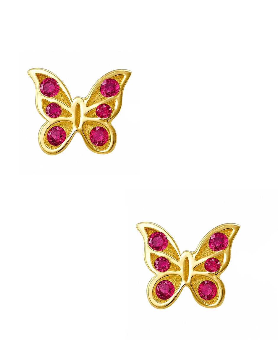 Broqueles de mariposa de oro amarillo 14 K con acabado pulido Broqueles de mariposa de oro amarillo 14 K con acabado pulido