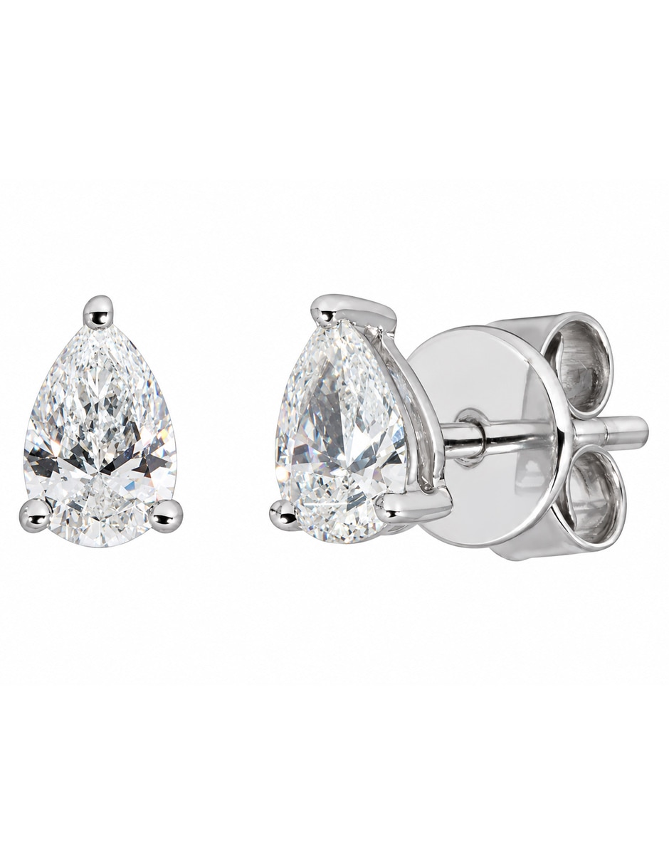 Broqueles de (si aplica) No aplica de Oro blanco 14 K con acabado Espejo Diamante de laboratorio