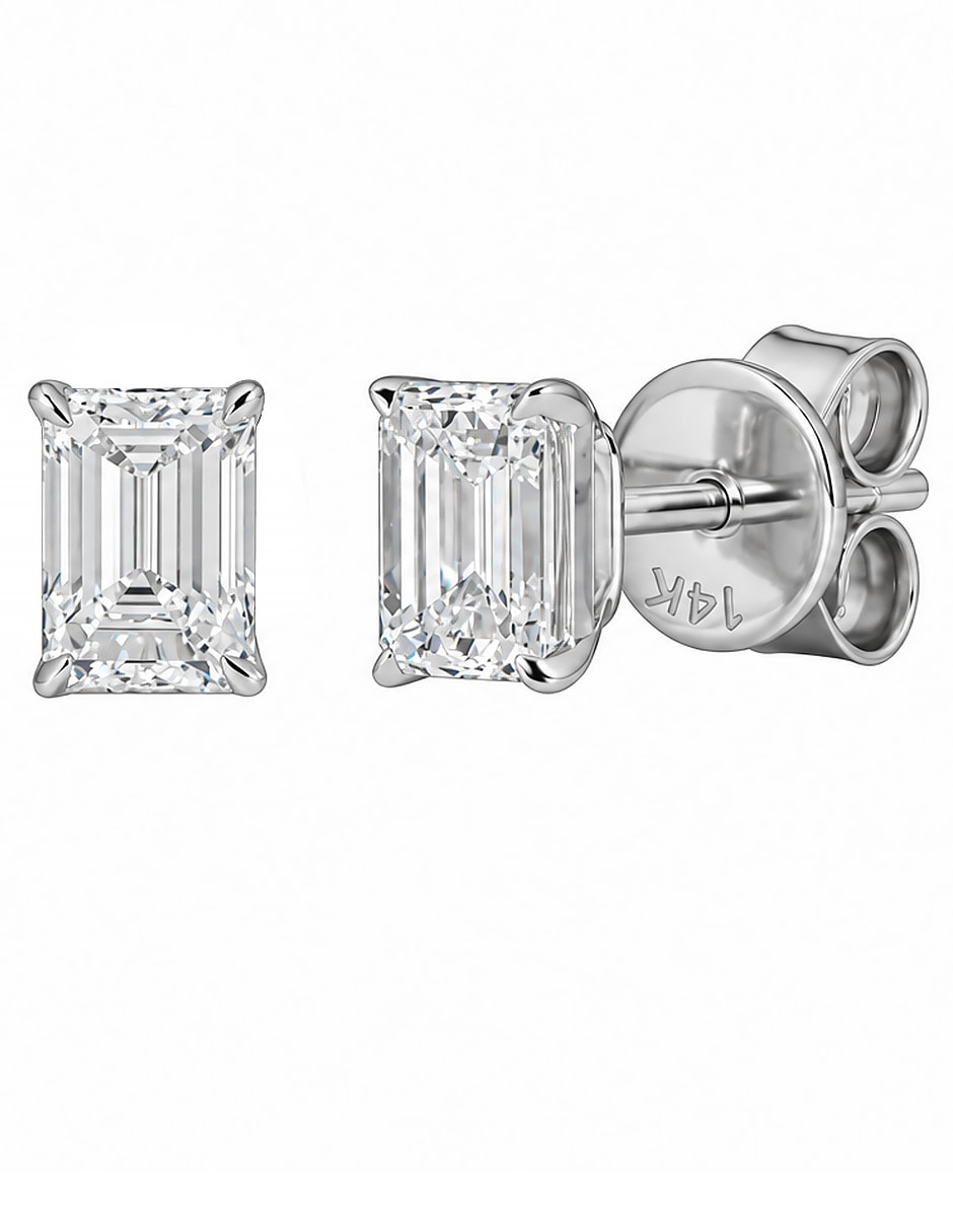 Broqueles de (si aplica) No aplica de Oro blanco 14 K con acabado Espejo Diamante de laboratorio Broqueles de (si aplica) No aplica de Oro blanco 14 K con acabado Espejo Diamante de laboratorio