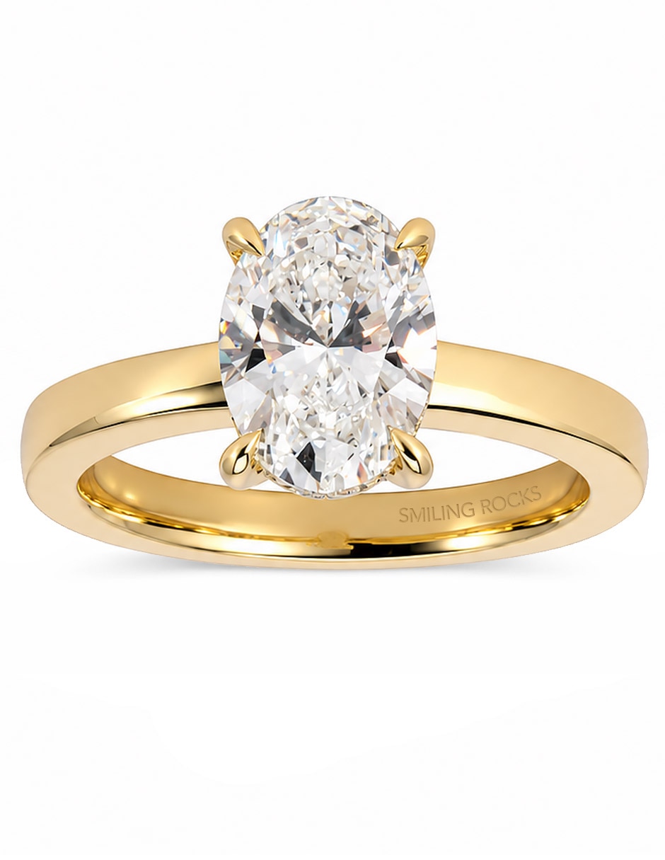 Anillo de compromiso de 14 k Diamante de laboratorio