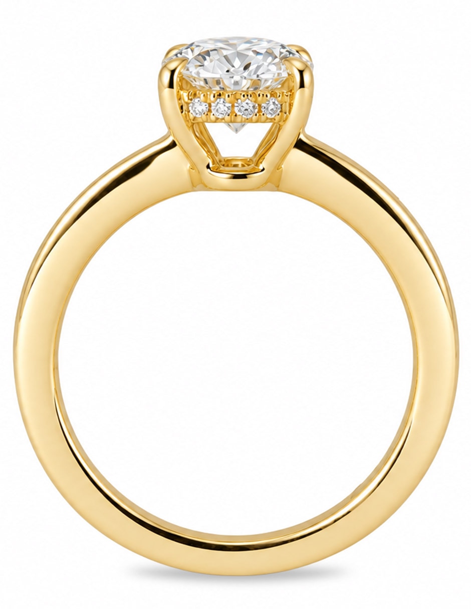 Anillo de compromiso de 14 k Diamante de laboratorio 3