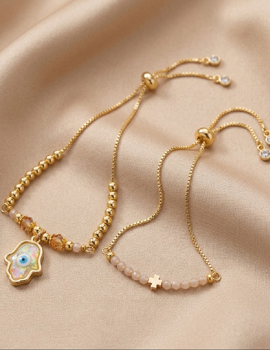 Set de pulsera de oro amarillo 18 k
