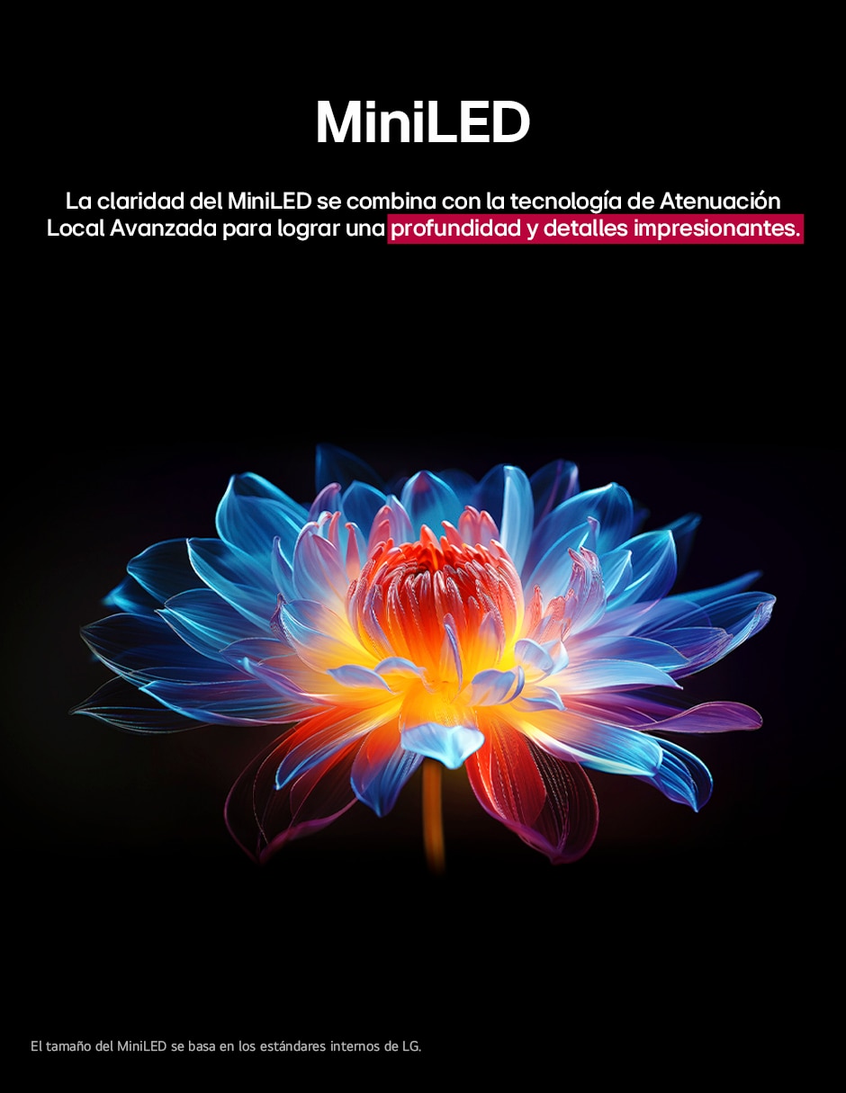 Pantalla smart tv mini led qned de 4k 65qned9m.s70 con webos con evo ai true wireless