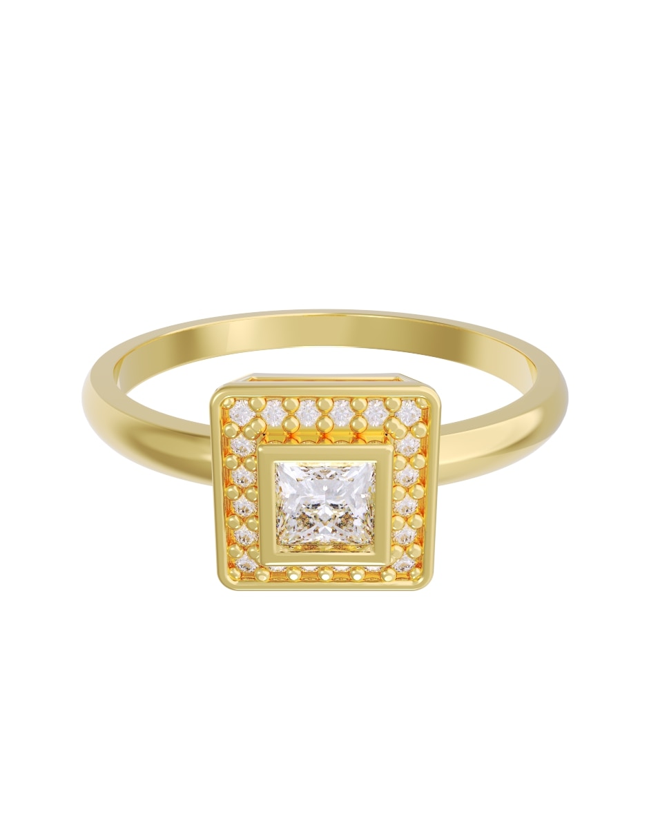 Anillo de compromiso de 10 k zirconia