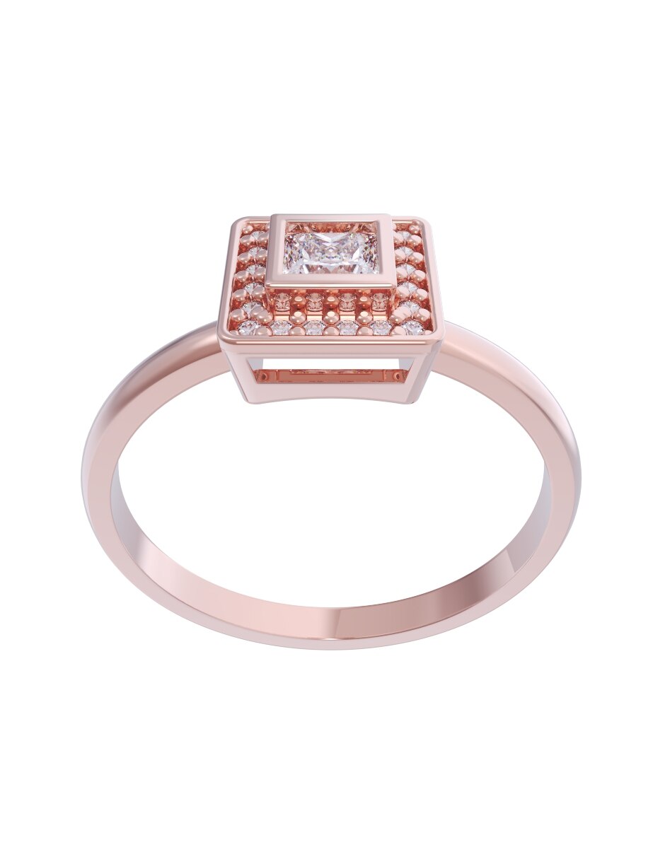 Anillo de compromiso de 10 k zirconia 4