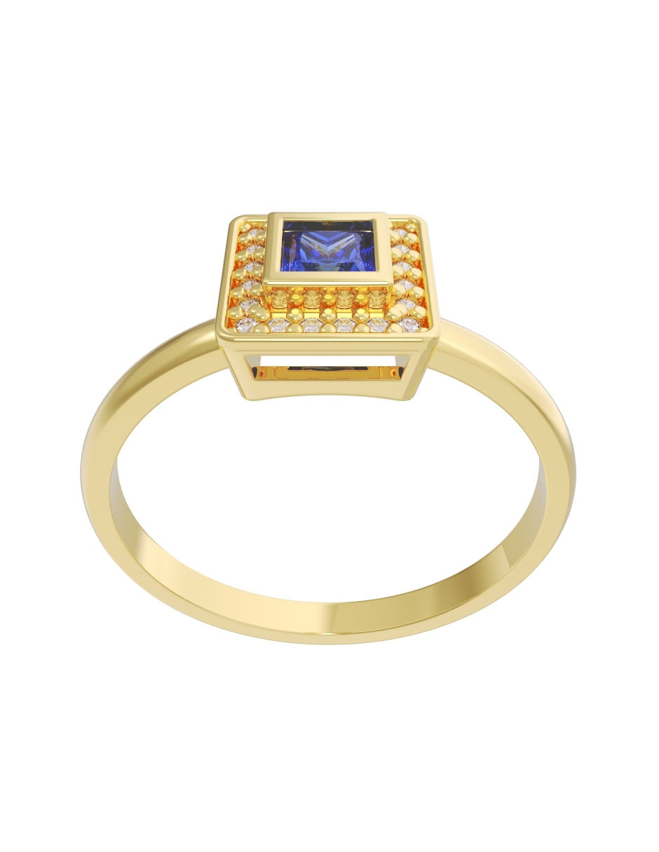 Anillo de compromiso de 10 k zirconia 4