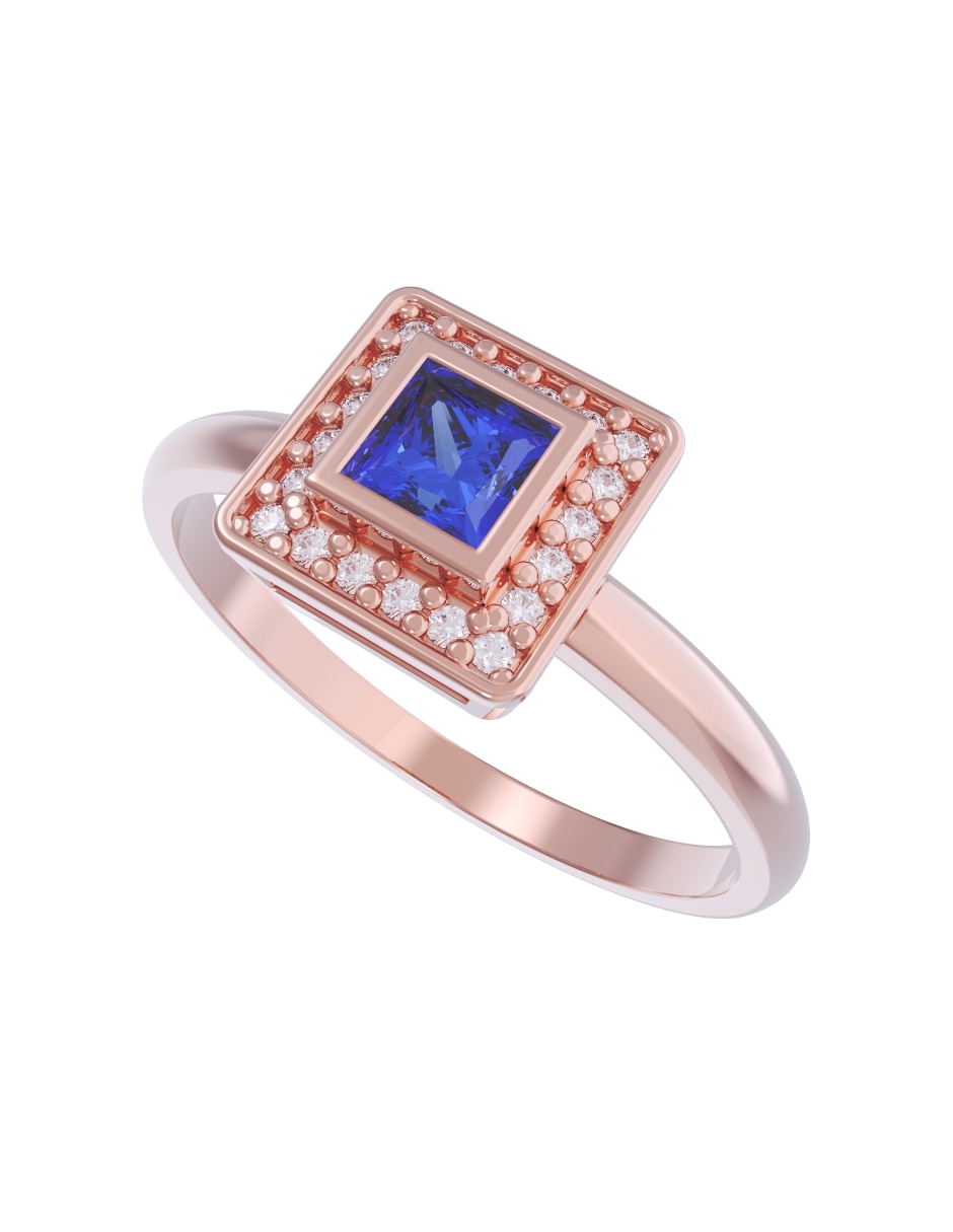 Anillo de compromiso de 10 k zirconia 2