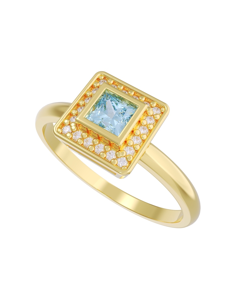 Anillo de compromiso de 10 k zirconia 2