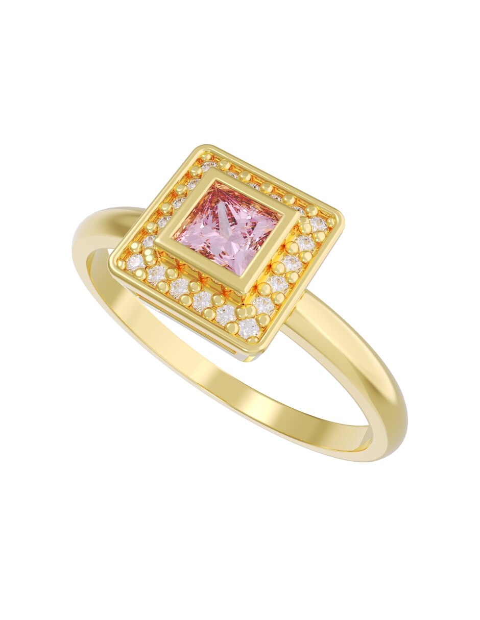 Anillo de compromiso de 10 k zirconia 2