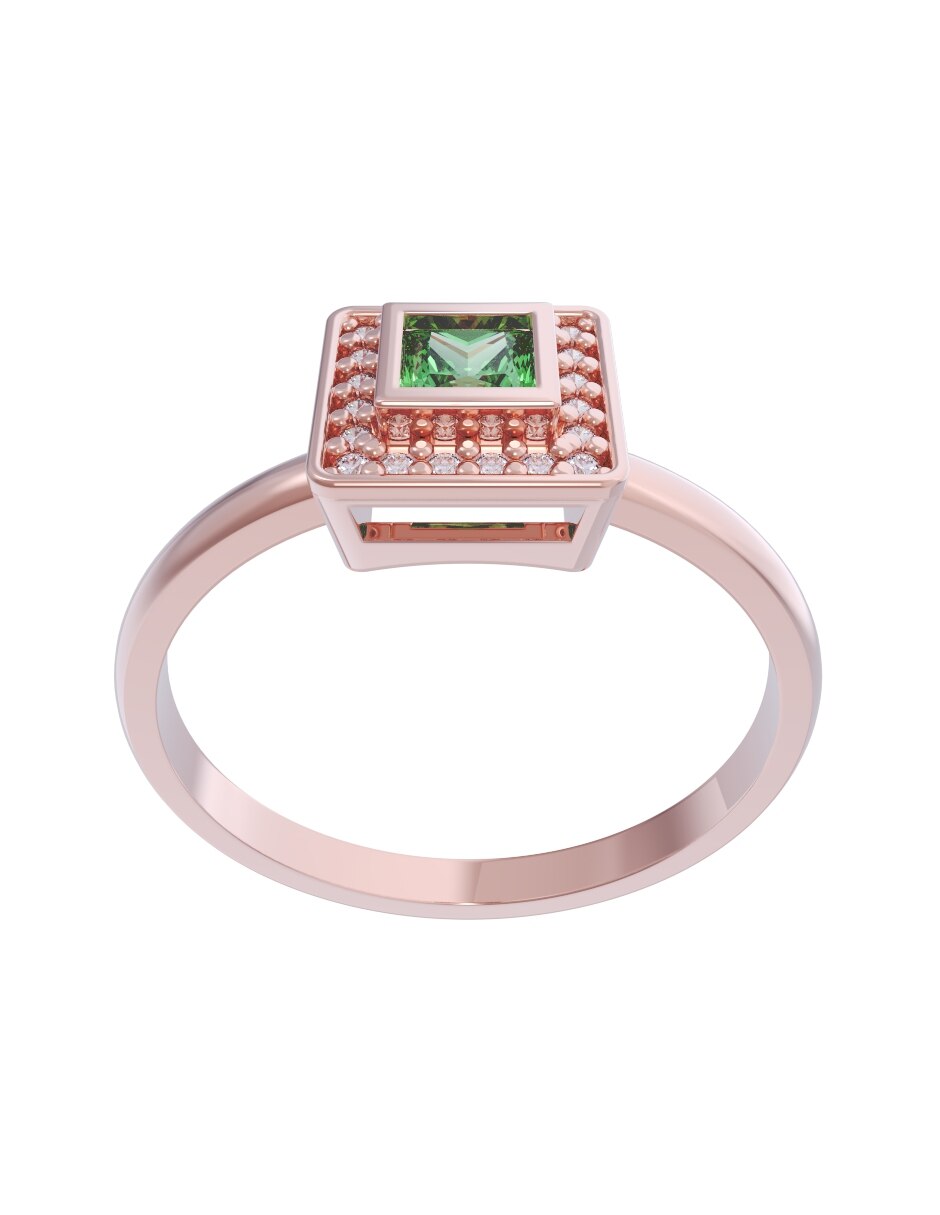 Anillo de compromiso de 10 k zirconia 4
