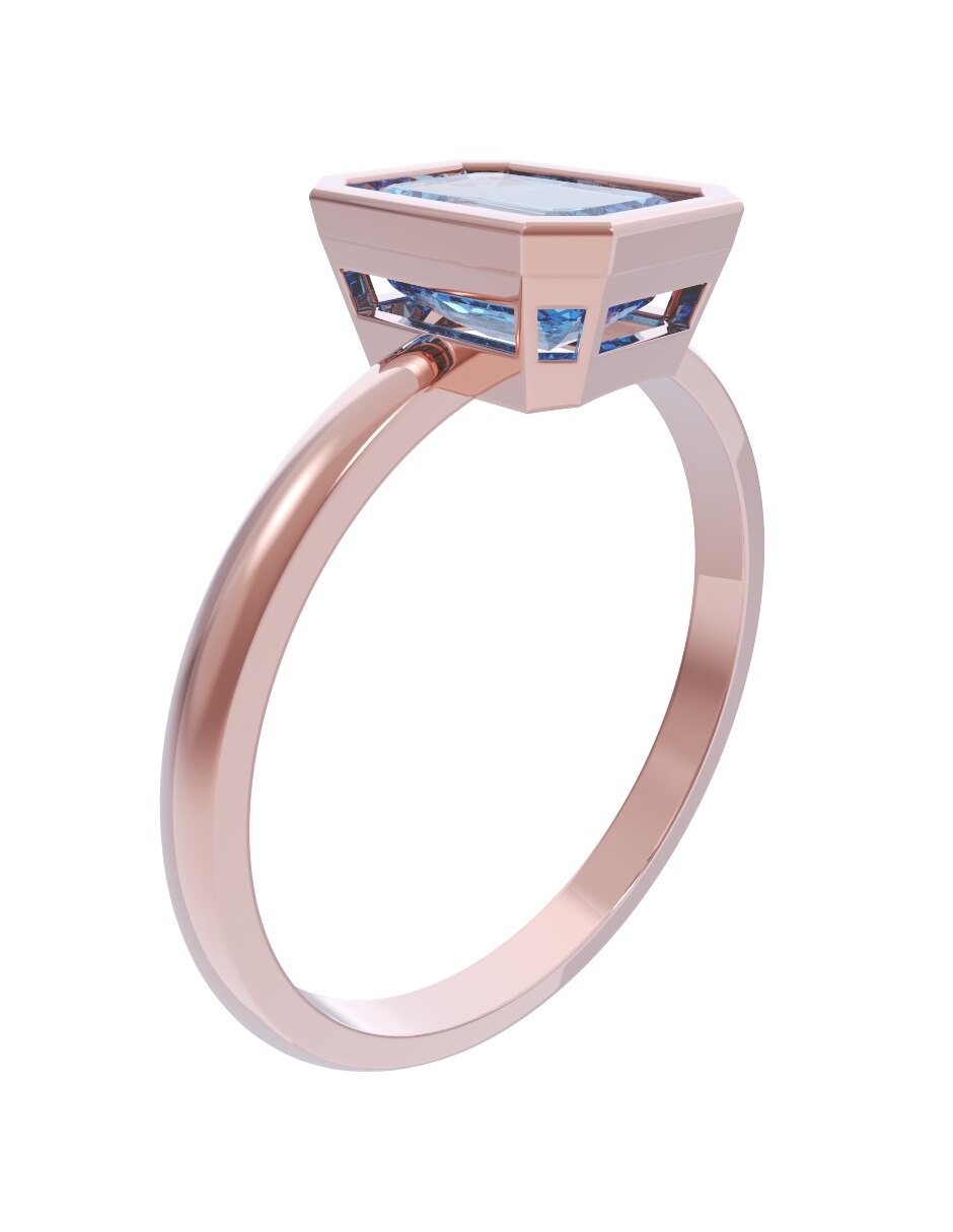 Anillo de compromiso de 10 k zirconia 3