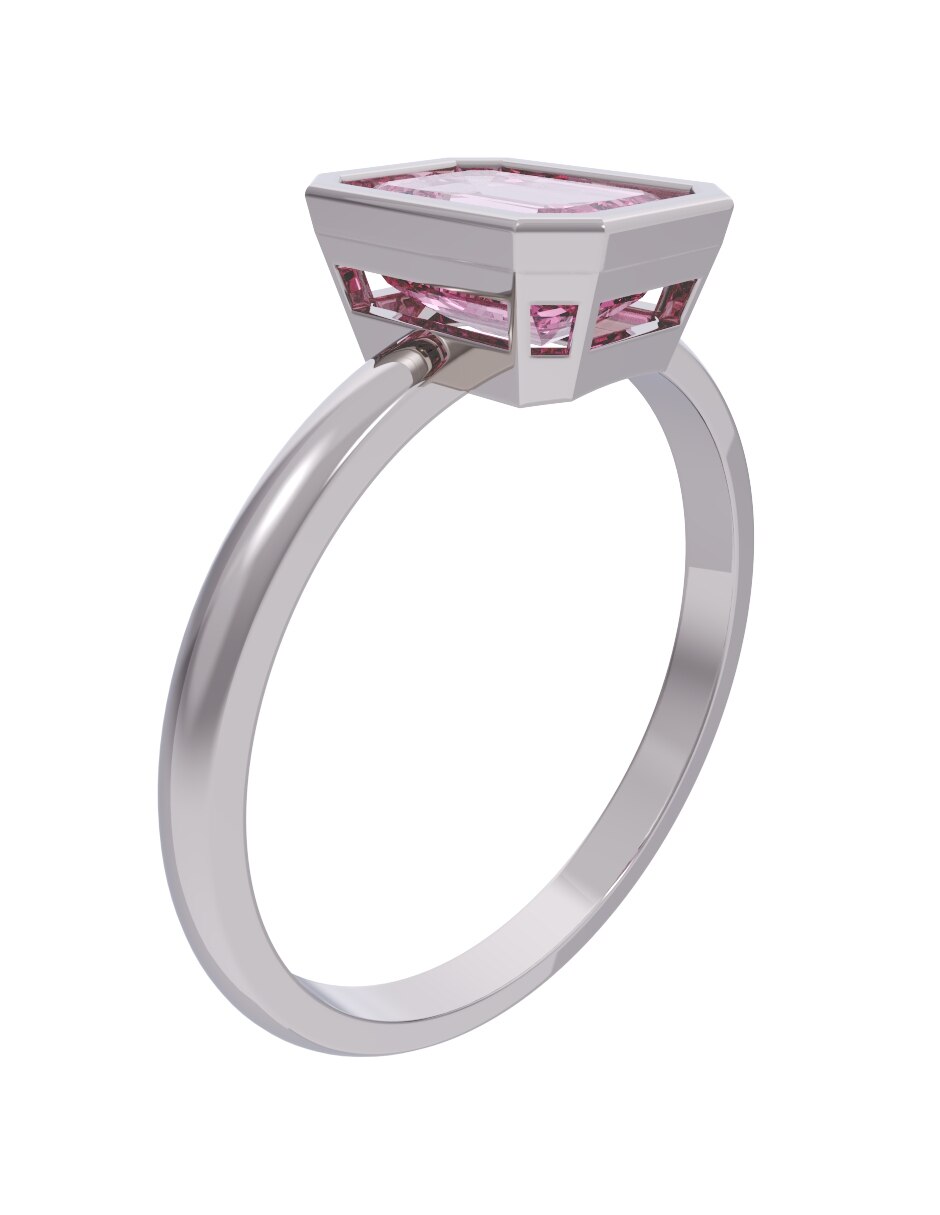 Anillo de compromiso de 10 k zirconia 3