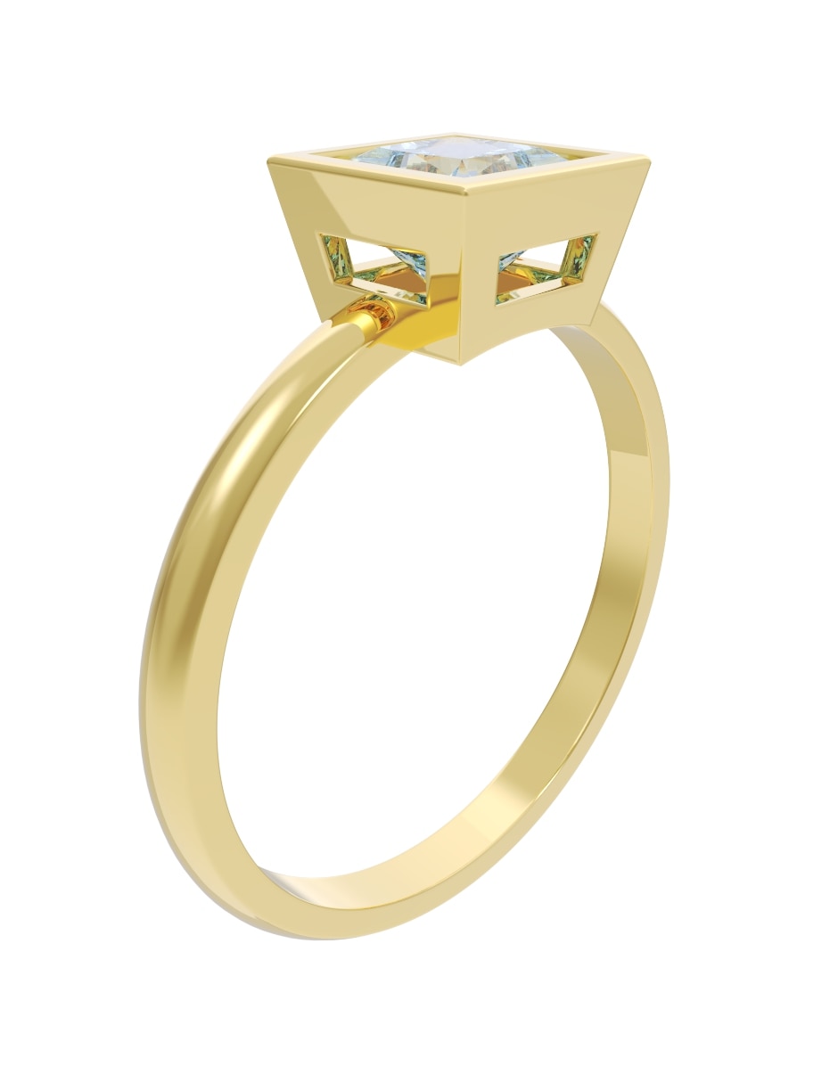 Anillo de compromiso de 10 k zirconia 3