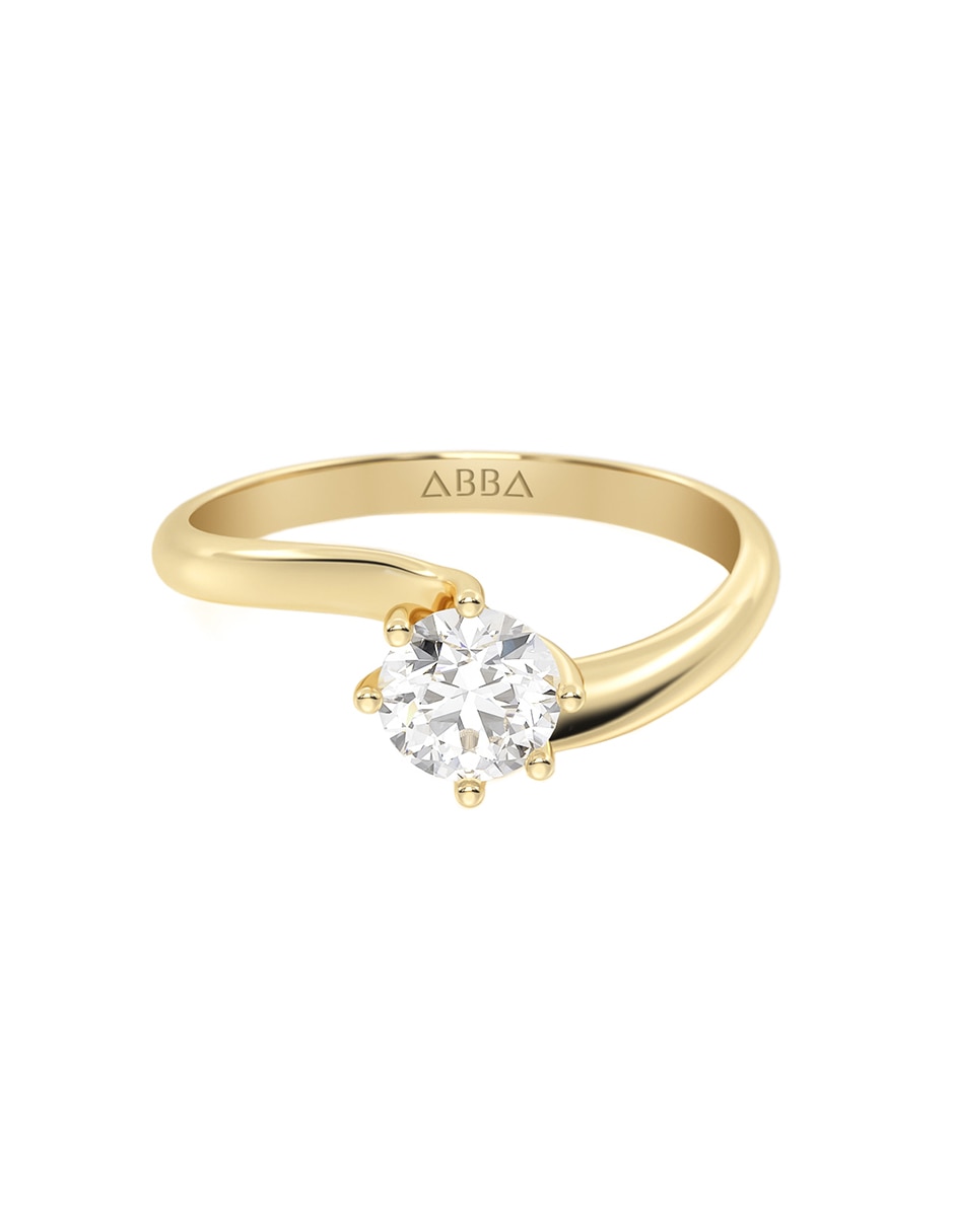 Anillo de compromiso de 10 k Zirconia