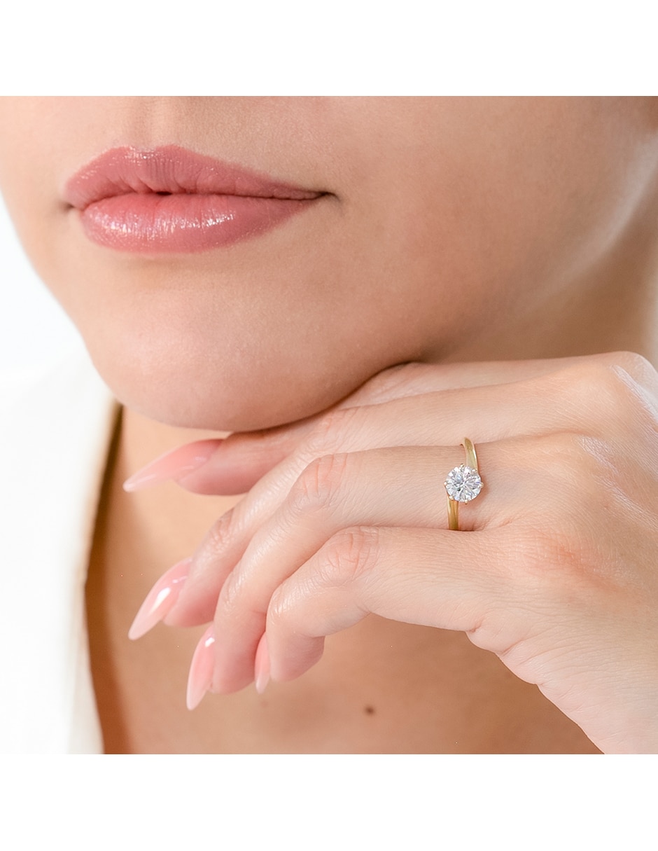 Anillo de compromiso de 14 k Zirconia 2