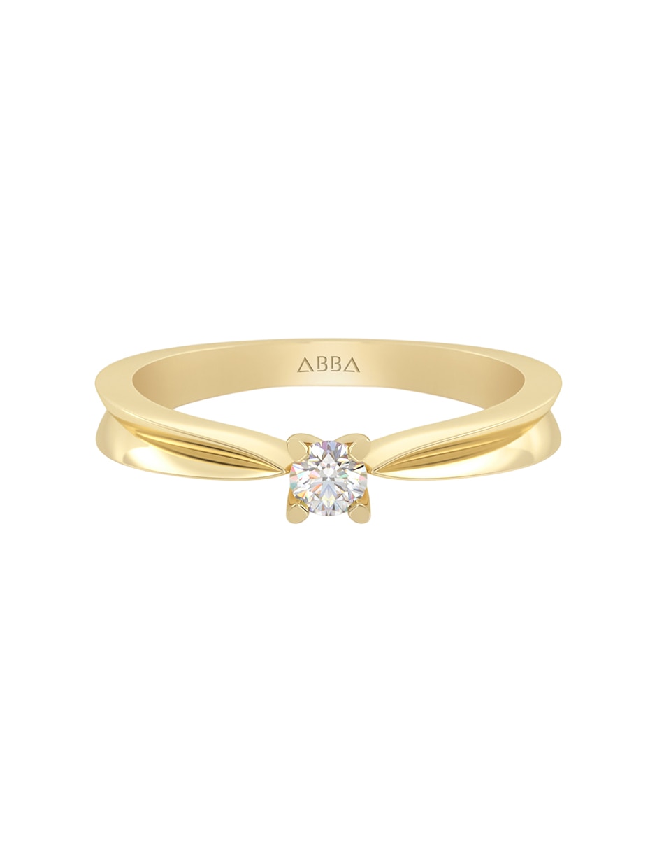 Anillo de compromiso de 10 k Zirconia