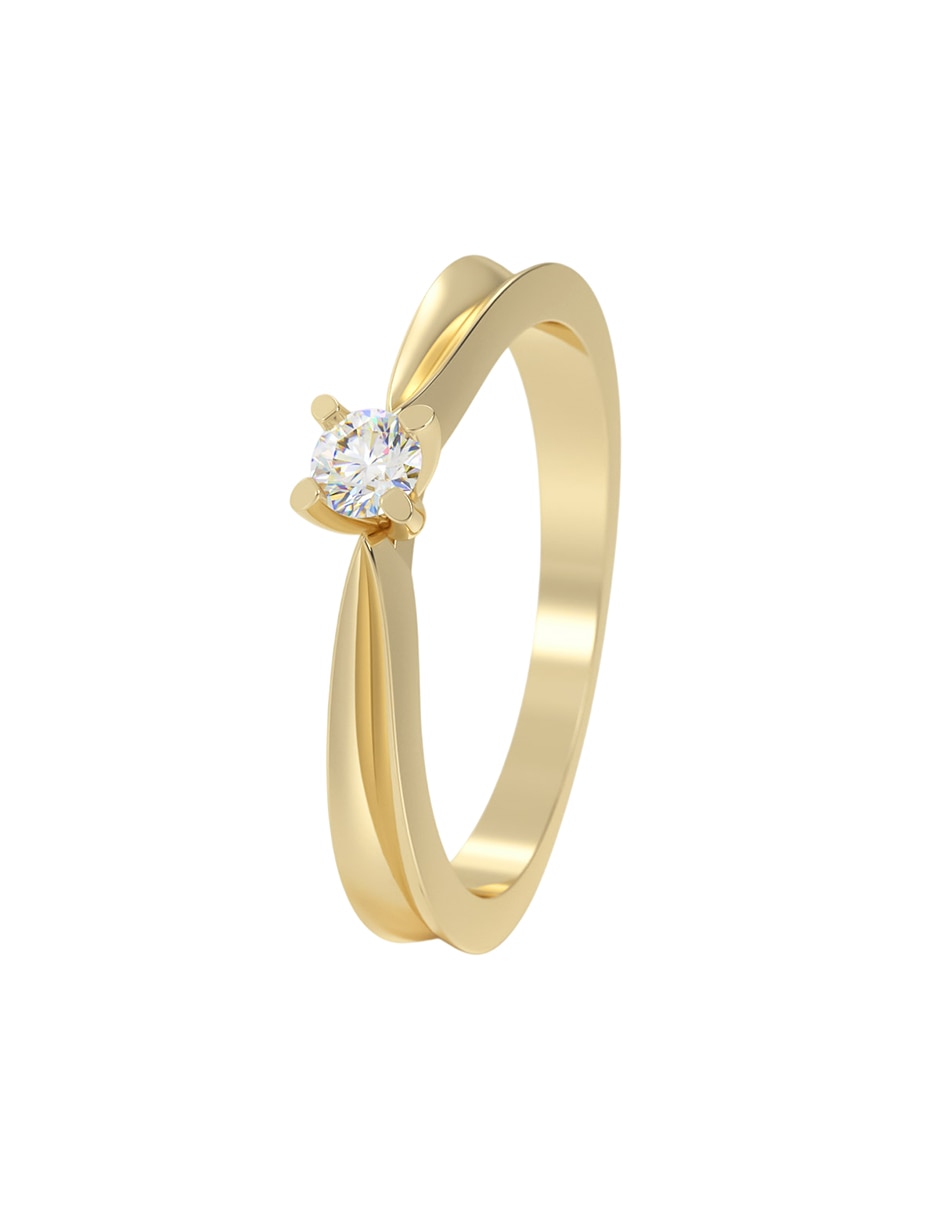 Anillo de compromiso de 10 k Zirconia 4