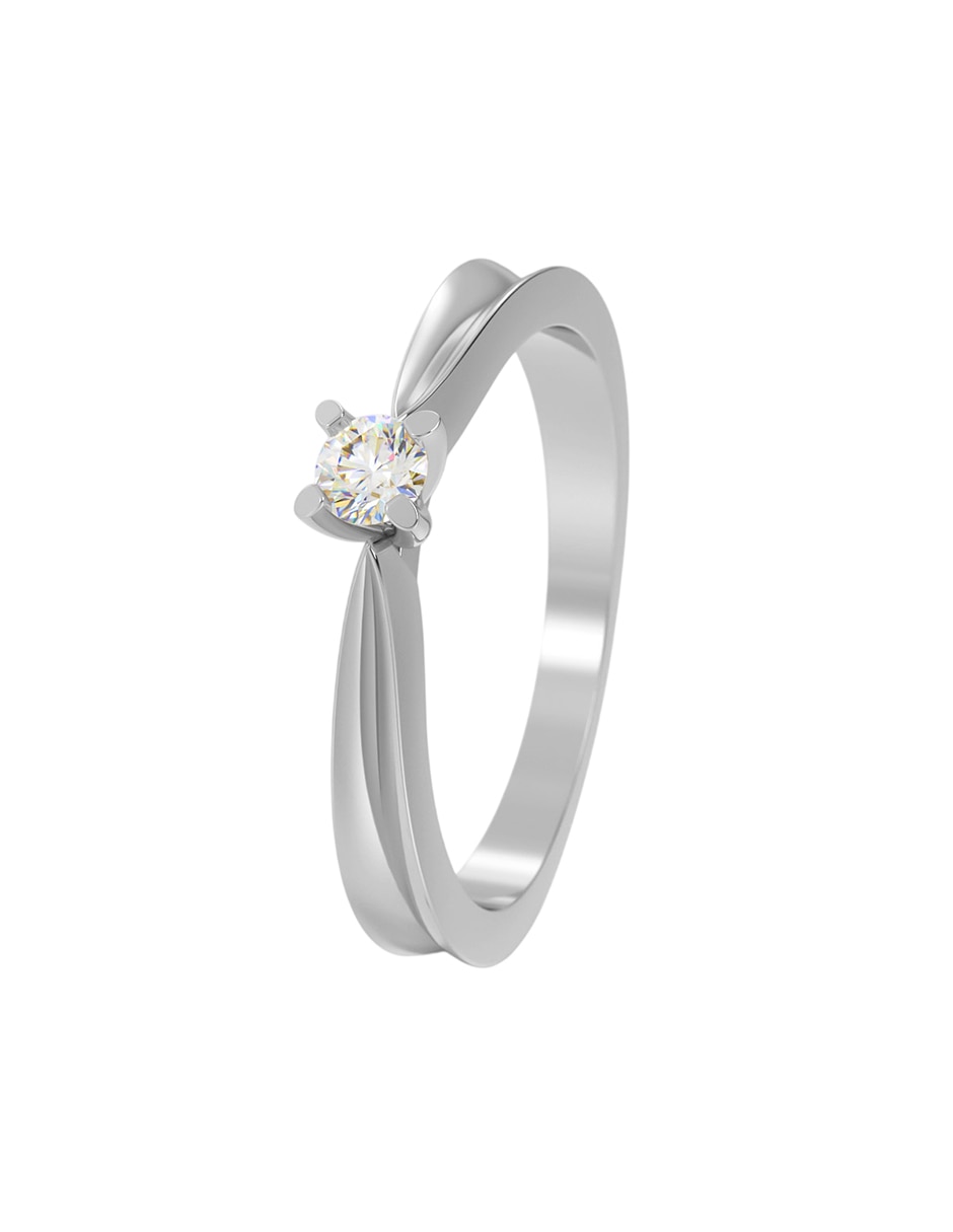 Anillo de compromiso de 10 k Zirconia 4