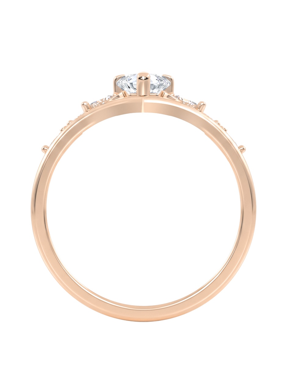 Anillo de compromiso de 14 k Zirconia 4