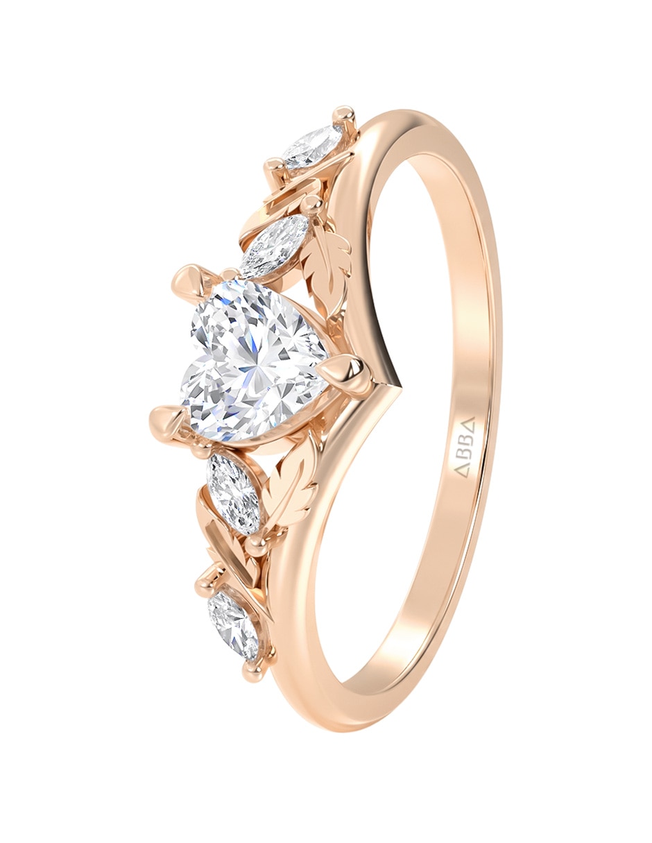 Anillo de compromiso de 14 k Zirconia 3