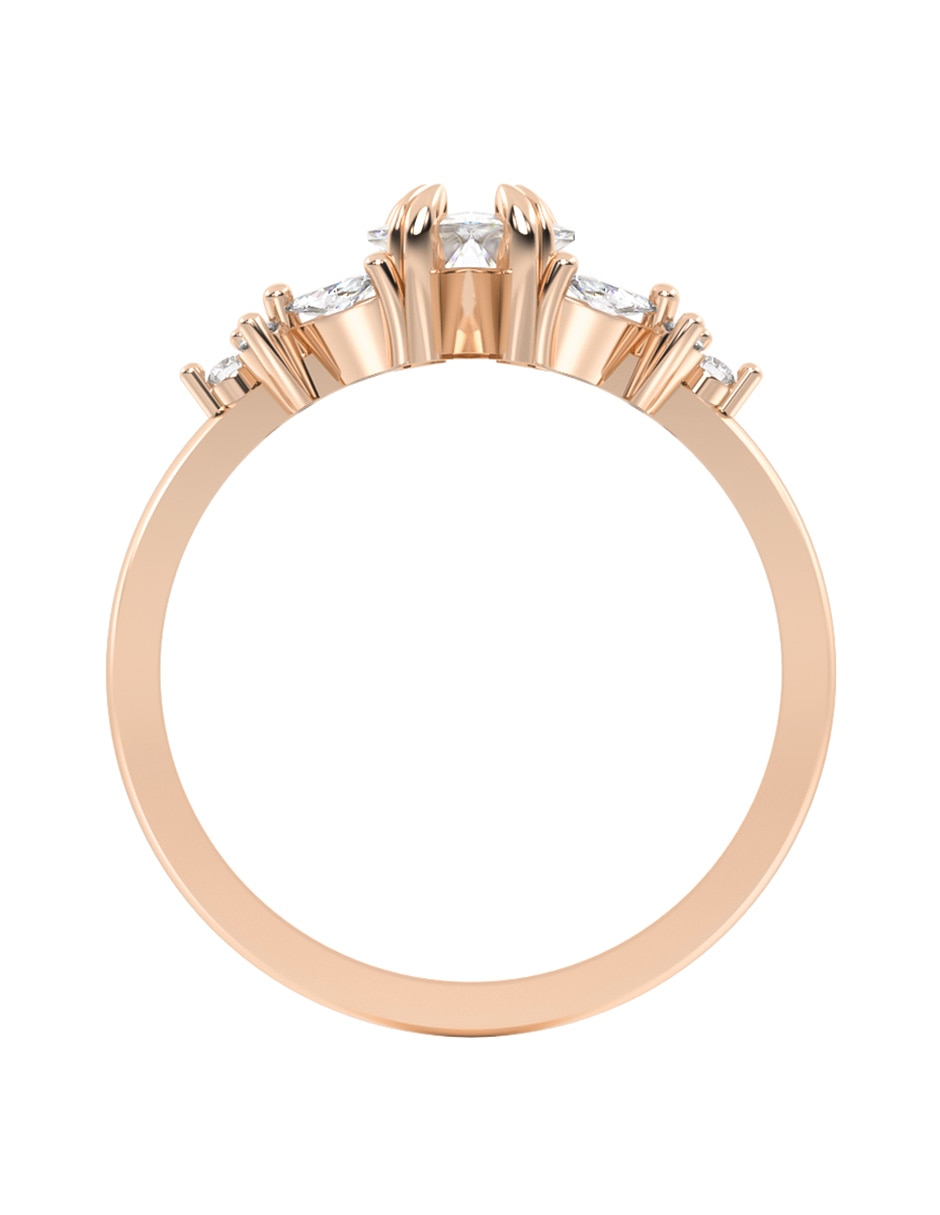 Anillo de compromiso de 14 k Zirconia 4