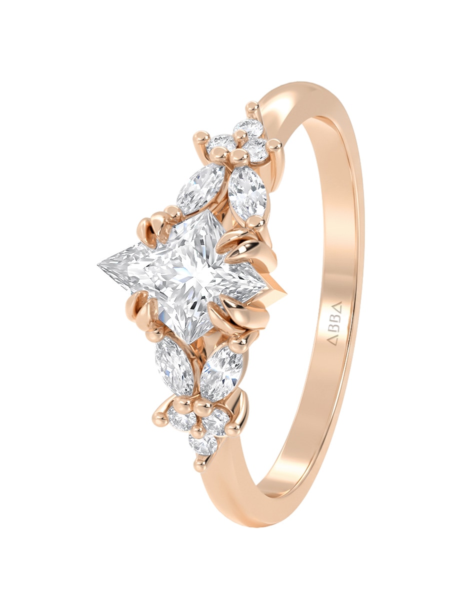 Anillo de compromiso de 14 k Zirconia 3