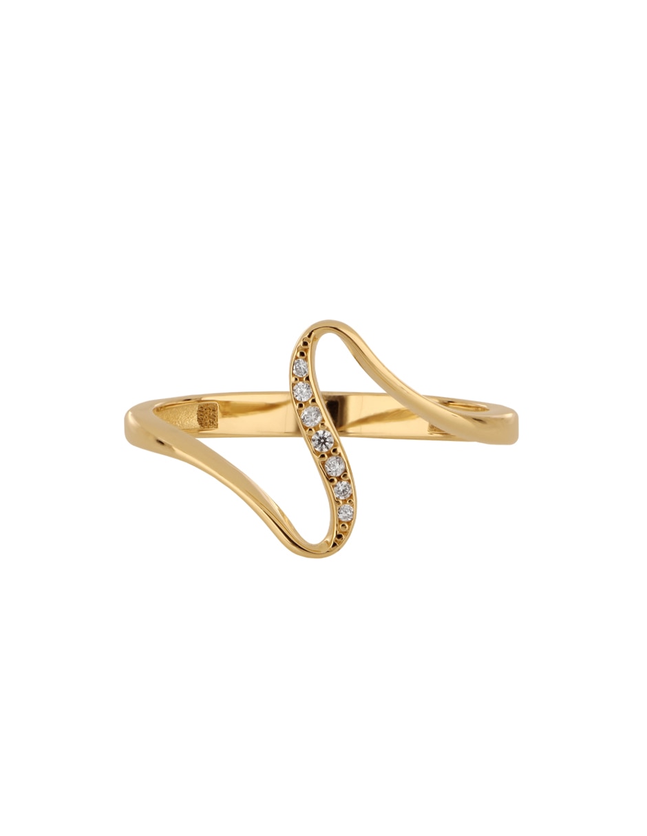 Anillo dinasiti 14 k de oro amarillo zirconia pulido Anillo dinasiti 14 k de oro amarillo zirconia pulido