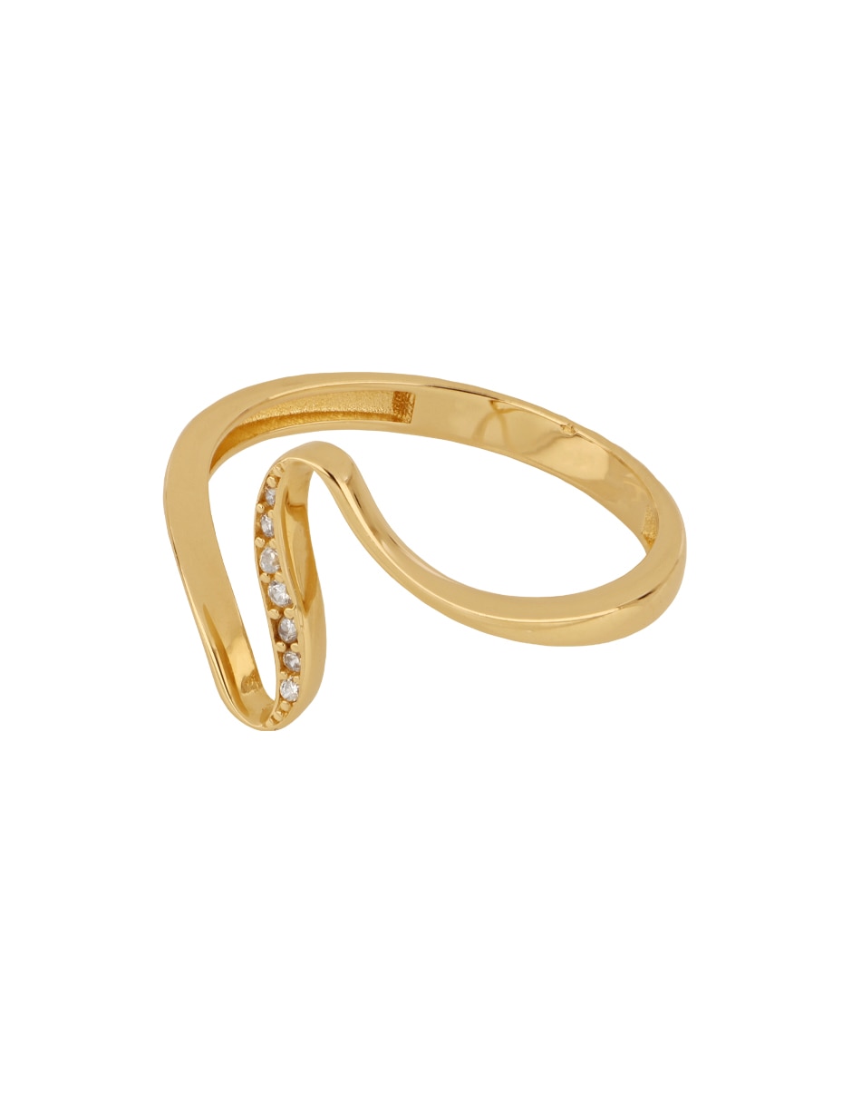 Anillo dinasiti 14 k de oro amarillo zirconia pulido 3