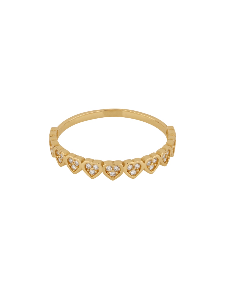 Anillo dinasti 14 k de oro amarillo zirconia pulido Anillo dinasti 14 k de oro amarillo zirconia pulido