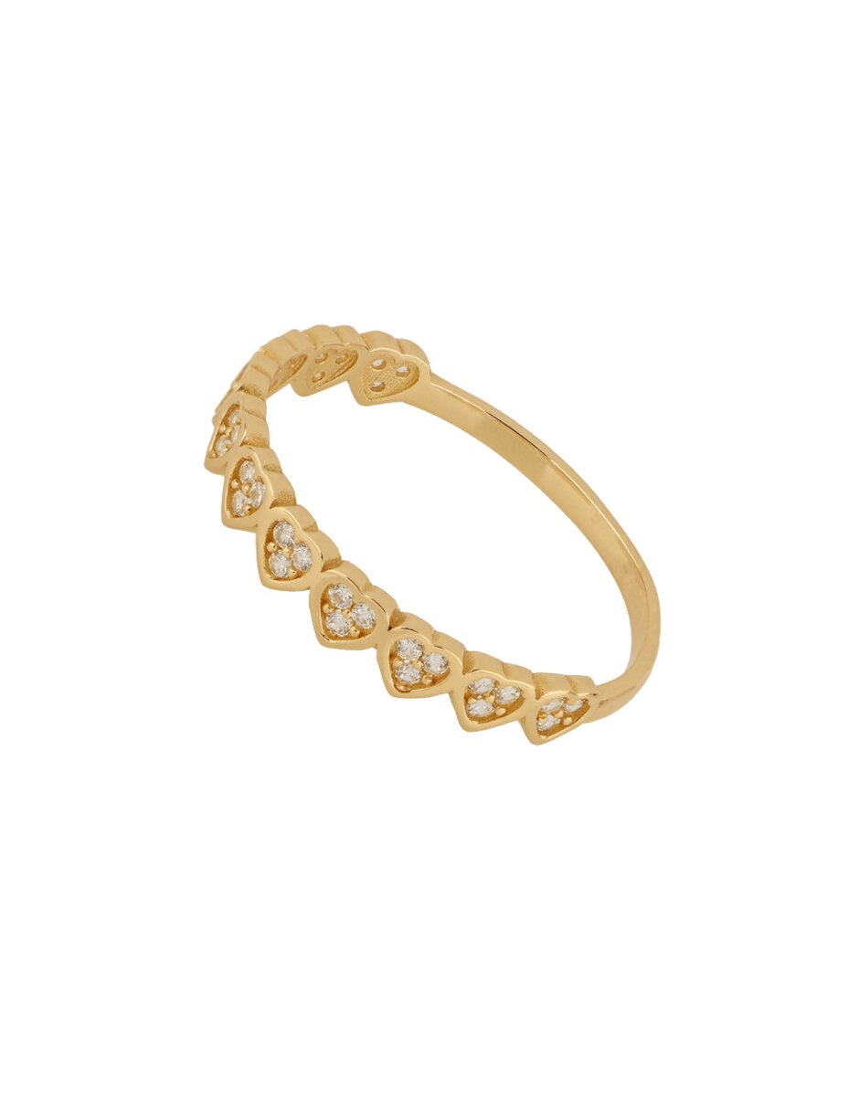 Anillo dinasti 14 k de oro amarillo zirconia pulido 4