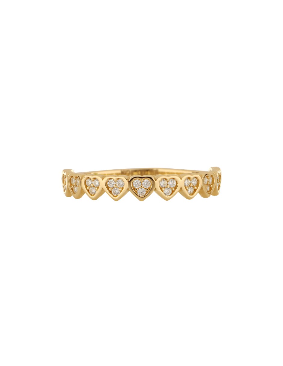 Anillo dinasti 14 k de oro amarillo zirconia pulido 3