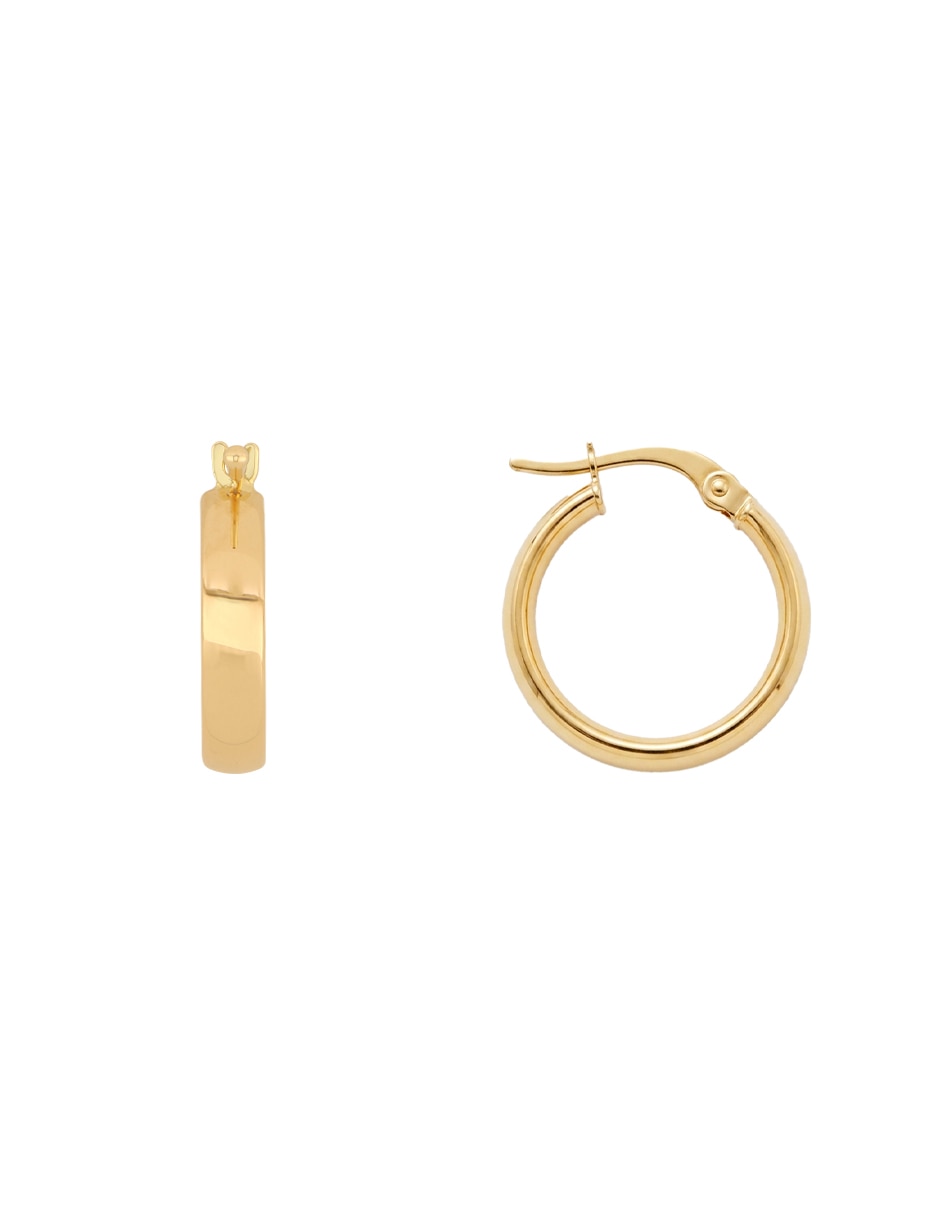 Arracadas dinasti de oro amarillo 14 k con acabado pulido