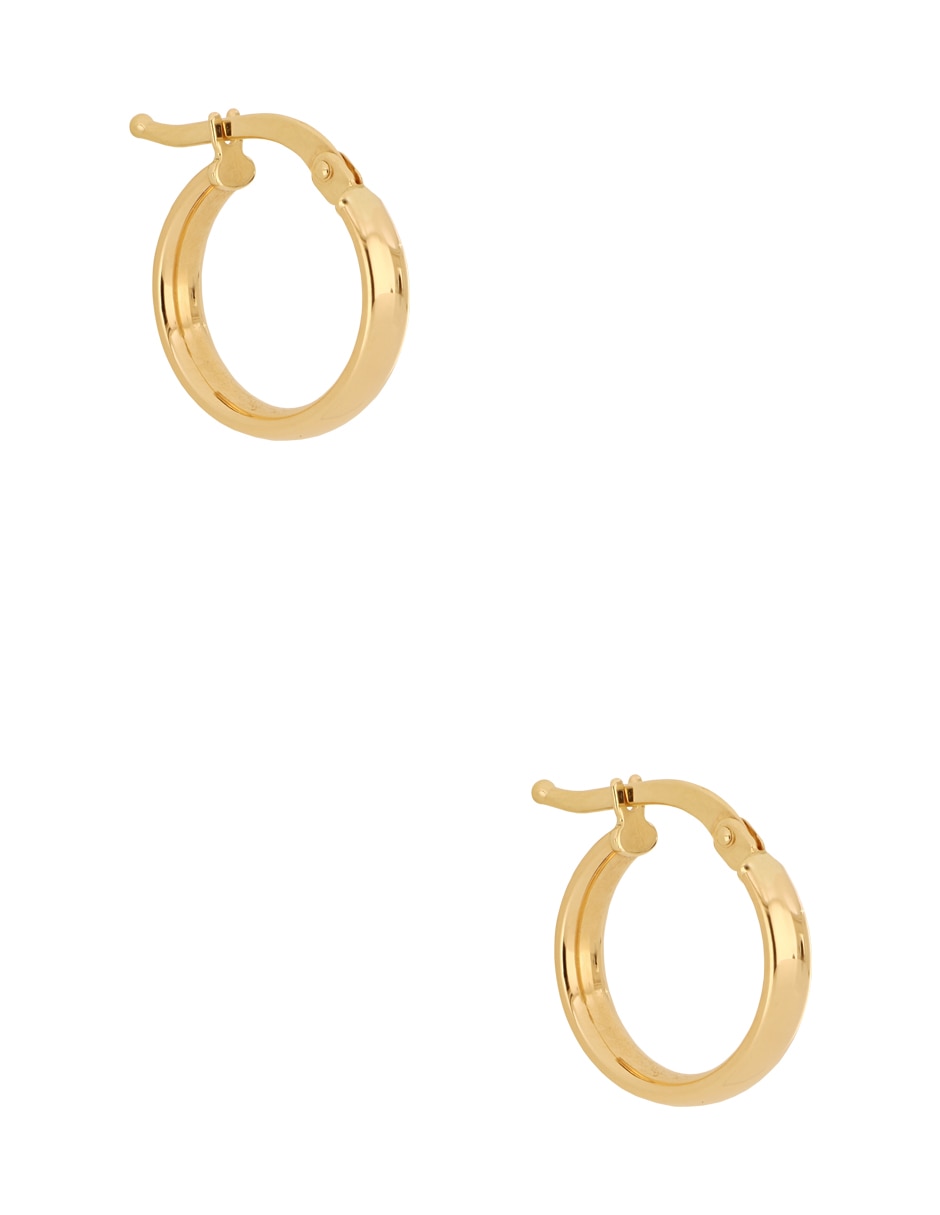 Arracadas dinasti de oro amarillo 14 k con acabado pulido 3