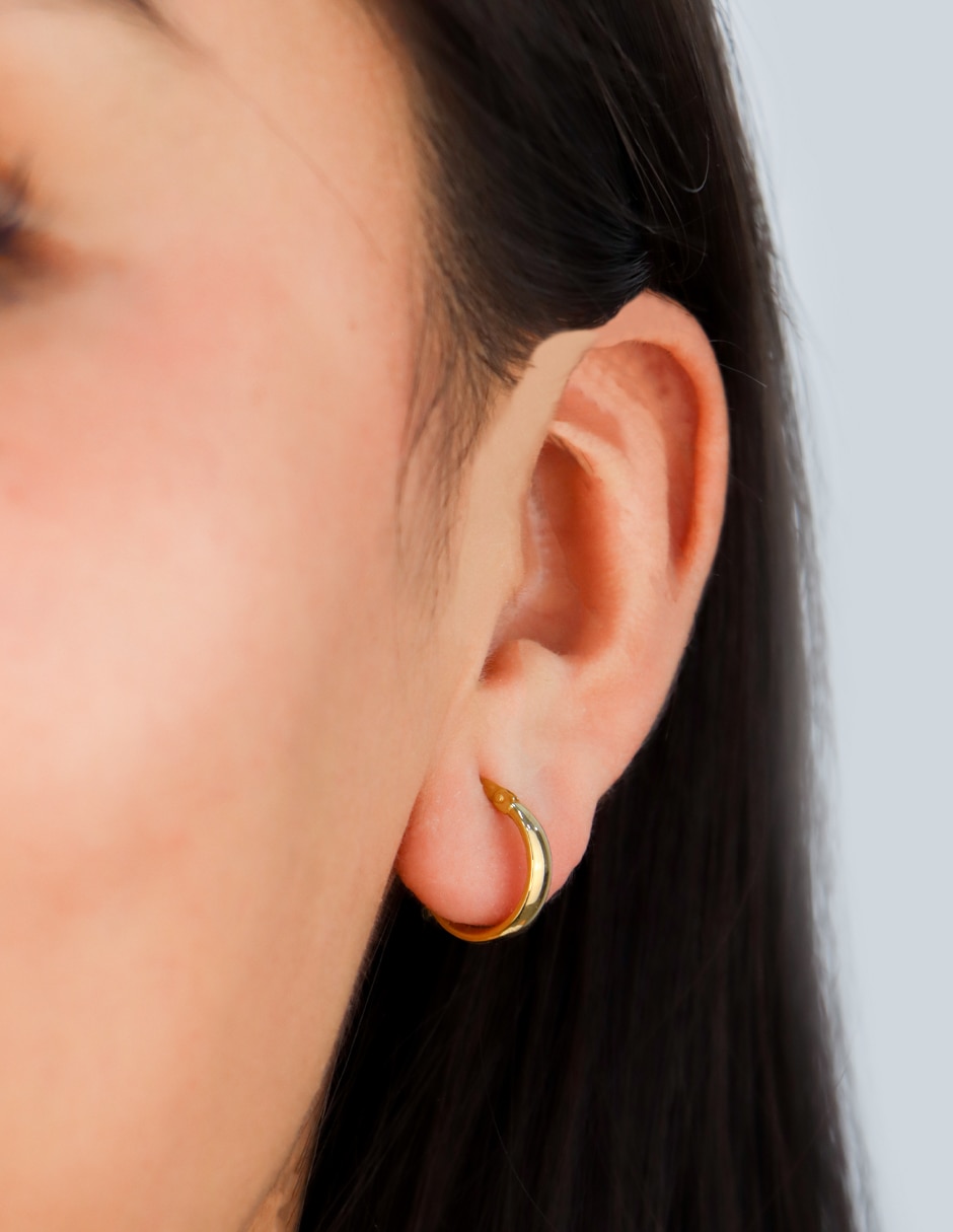 Arracadas dinasti de oro amarillo 14 k con acabado pulido 2