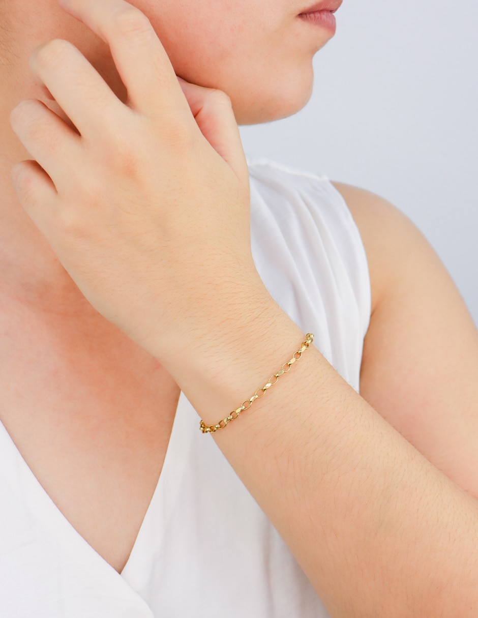 Pulsera de oro amarillo 14 k dinasti 2