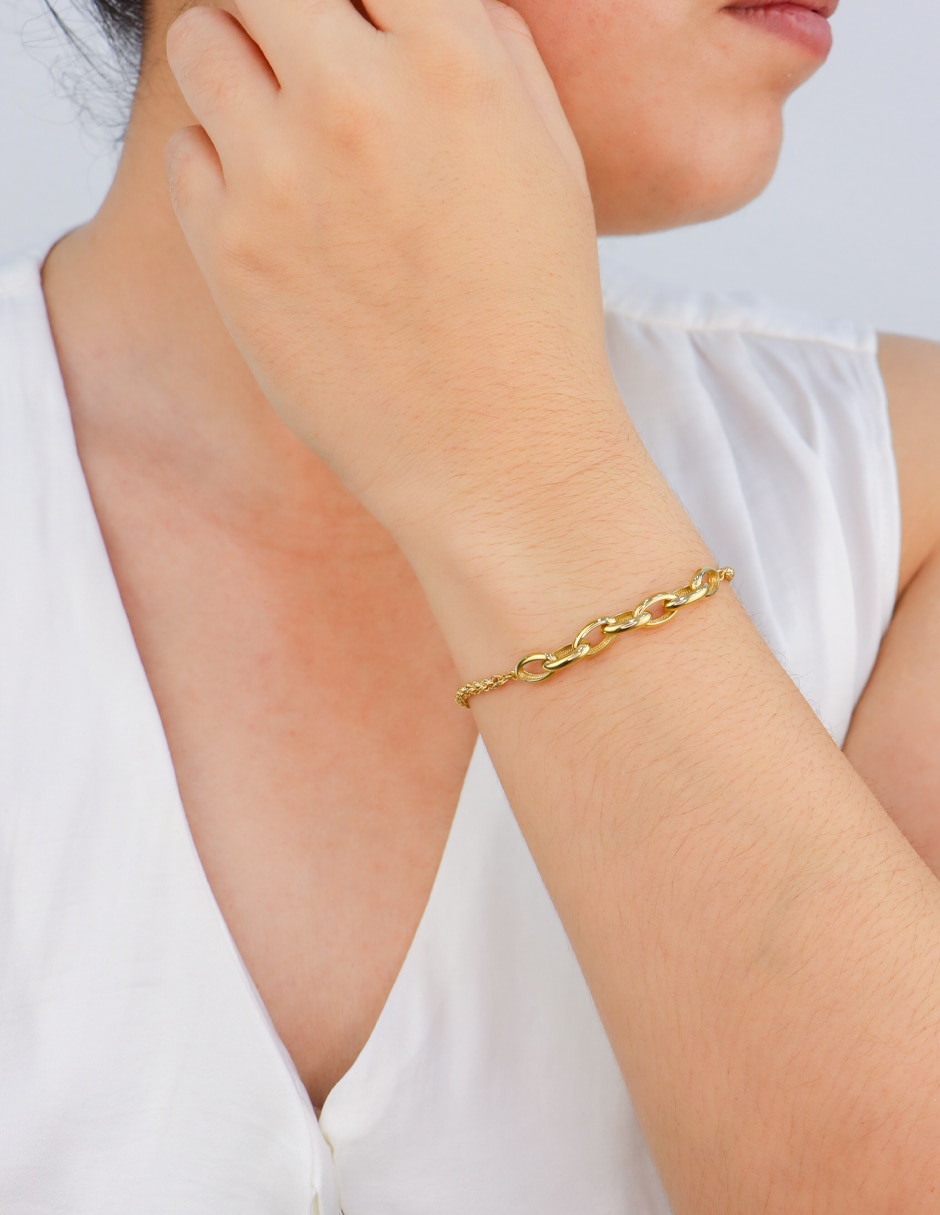 Pulsera de oro amarillo 14 k dinasti 2