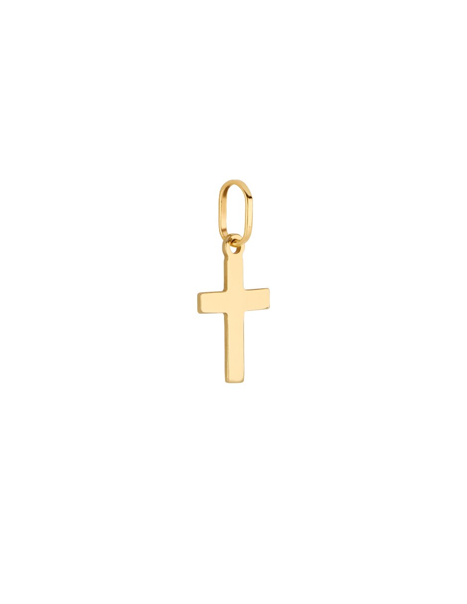 Dije de cruz dinasti de oro amarillo 14 k