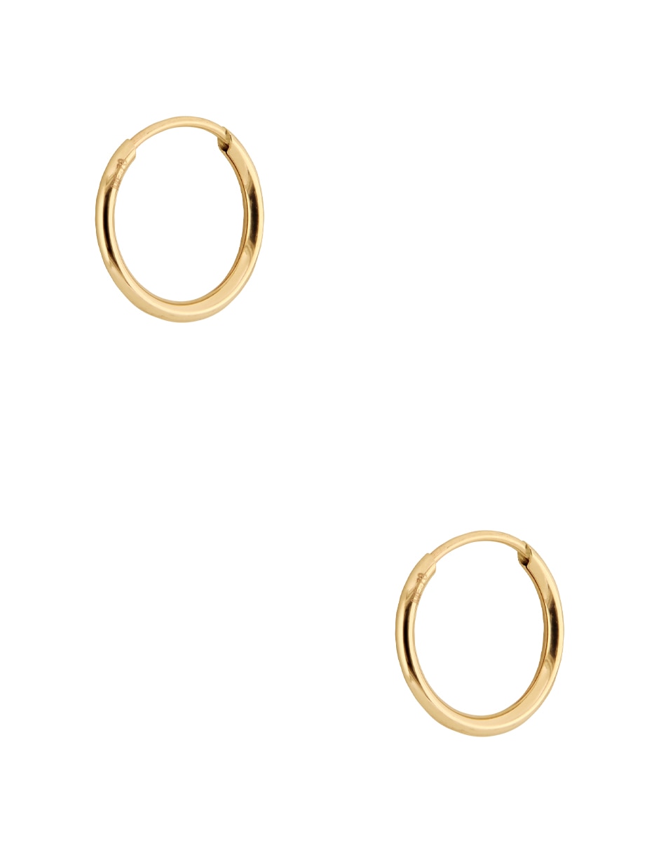 Arracadas dinasti de oro amarillo 14 k con acabado pulido 4