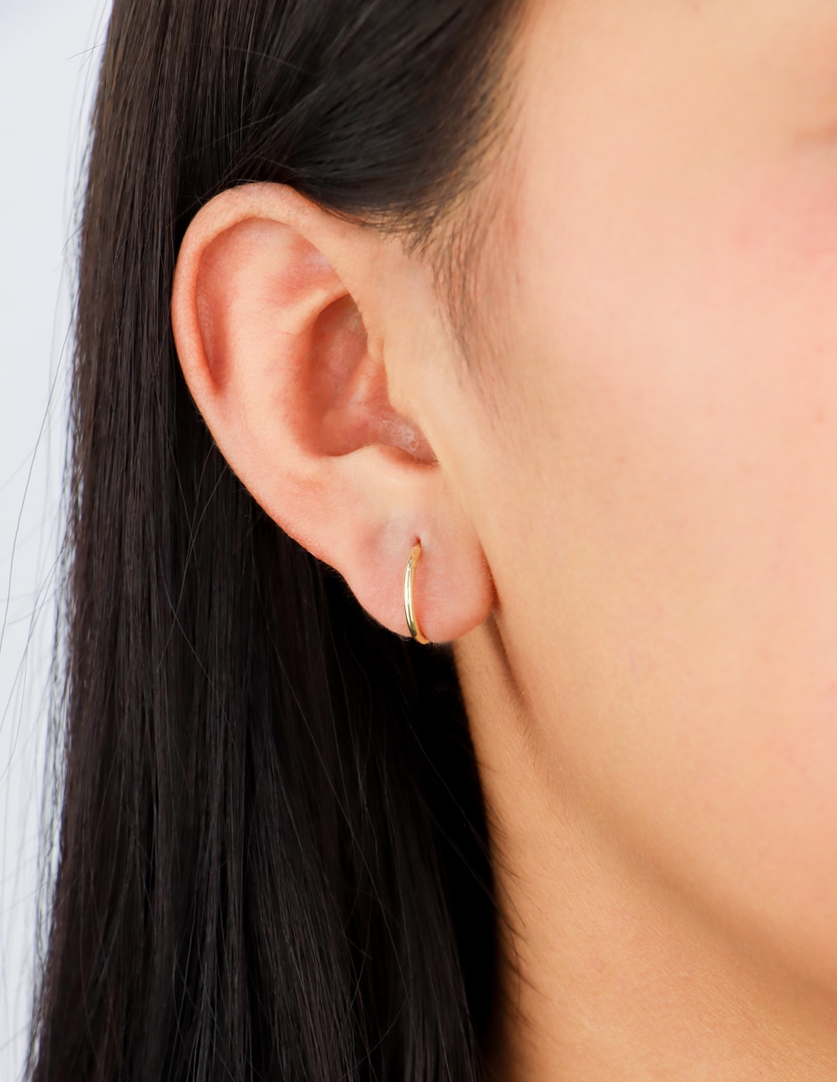 Arracadas dinasti de oro amarillo 14 k con acabado pulido 2