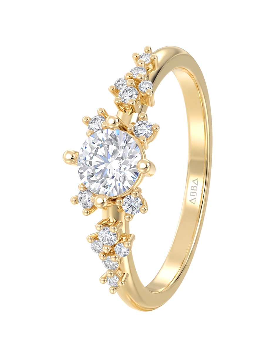 Anillo de compromiso de 10 k zirconia 3