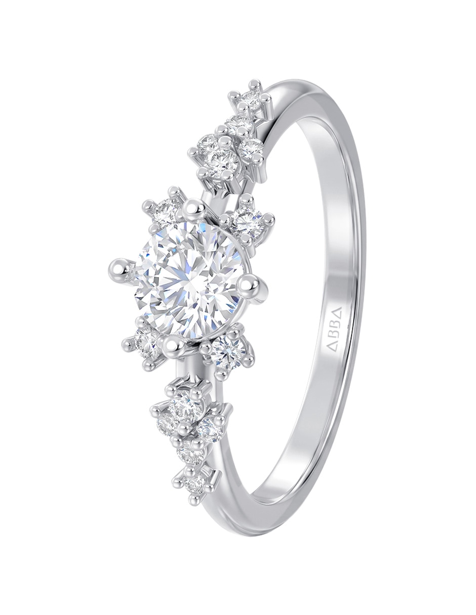 Anillo de compromiso de 14 k zirconia 3
