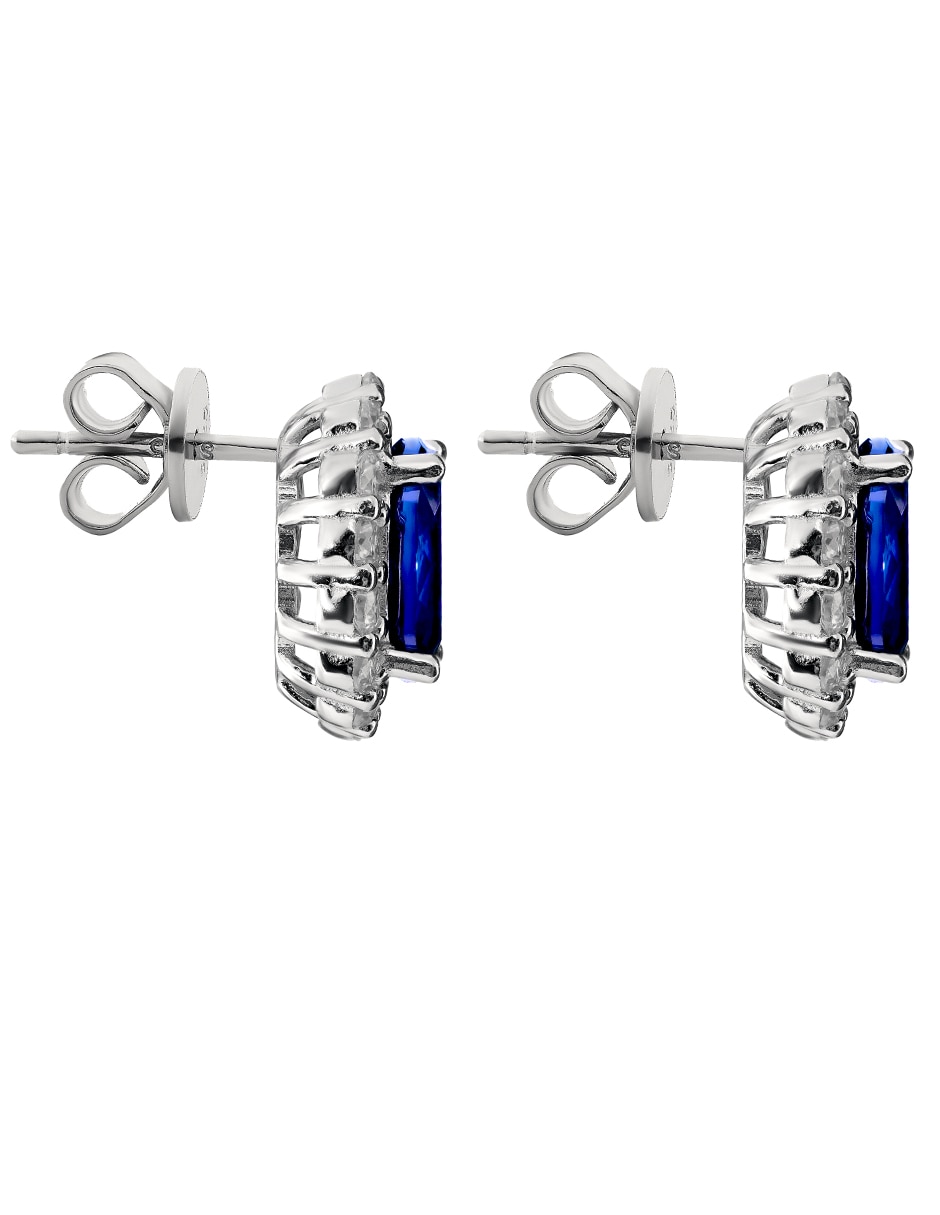 Aretes y collar de plata p 925 zafiro