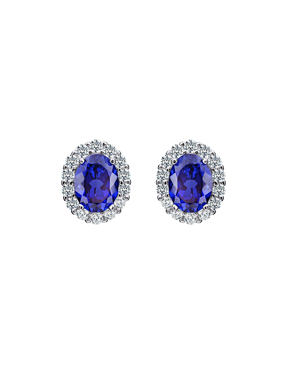 Aretes y collar de plata p 925 zafiro