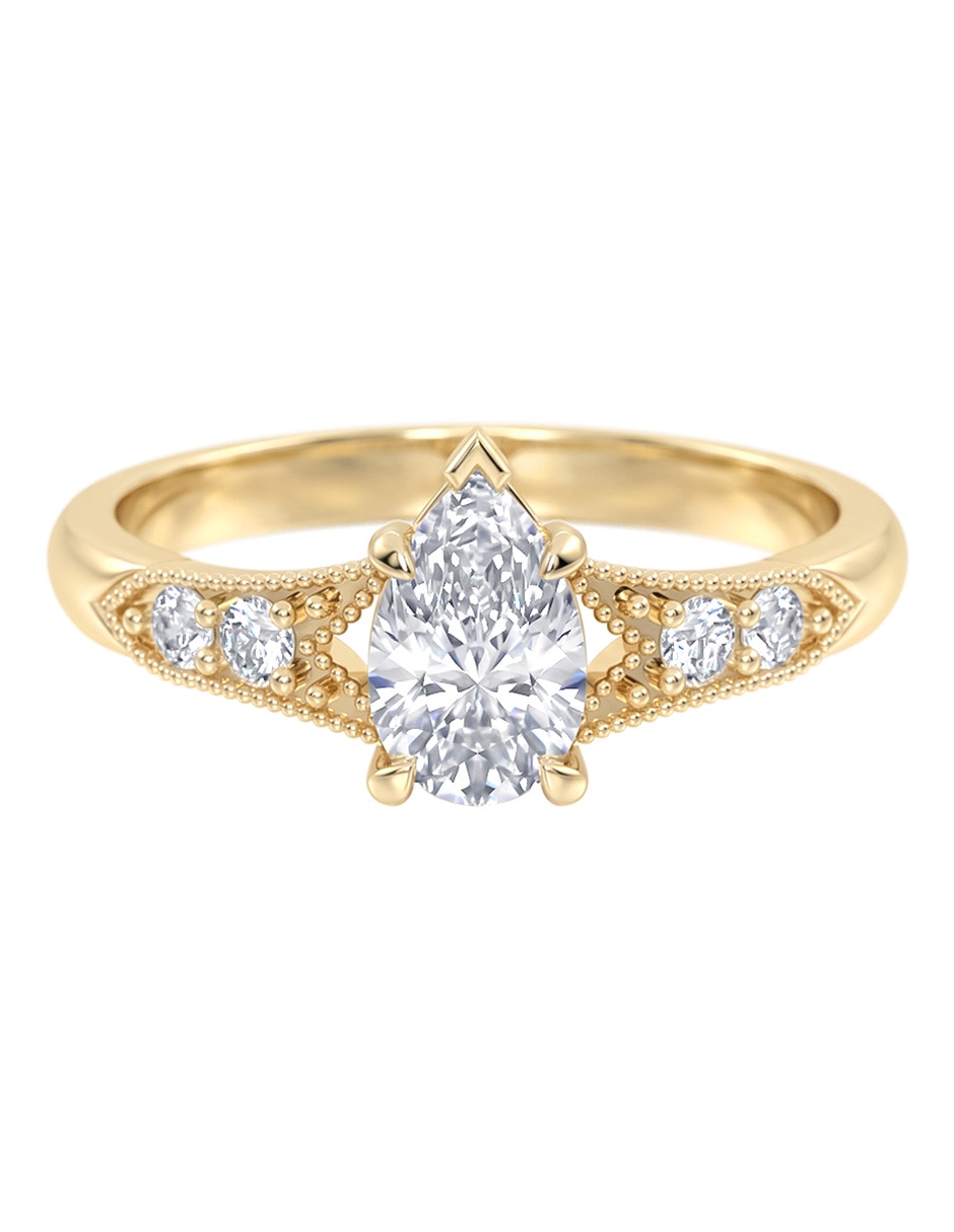 Anillo de compromiso de 14 k Zirconia Anillo de compromiso de 14 k Zirconia