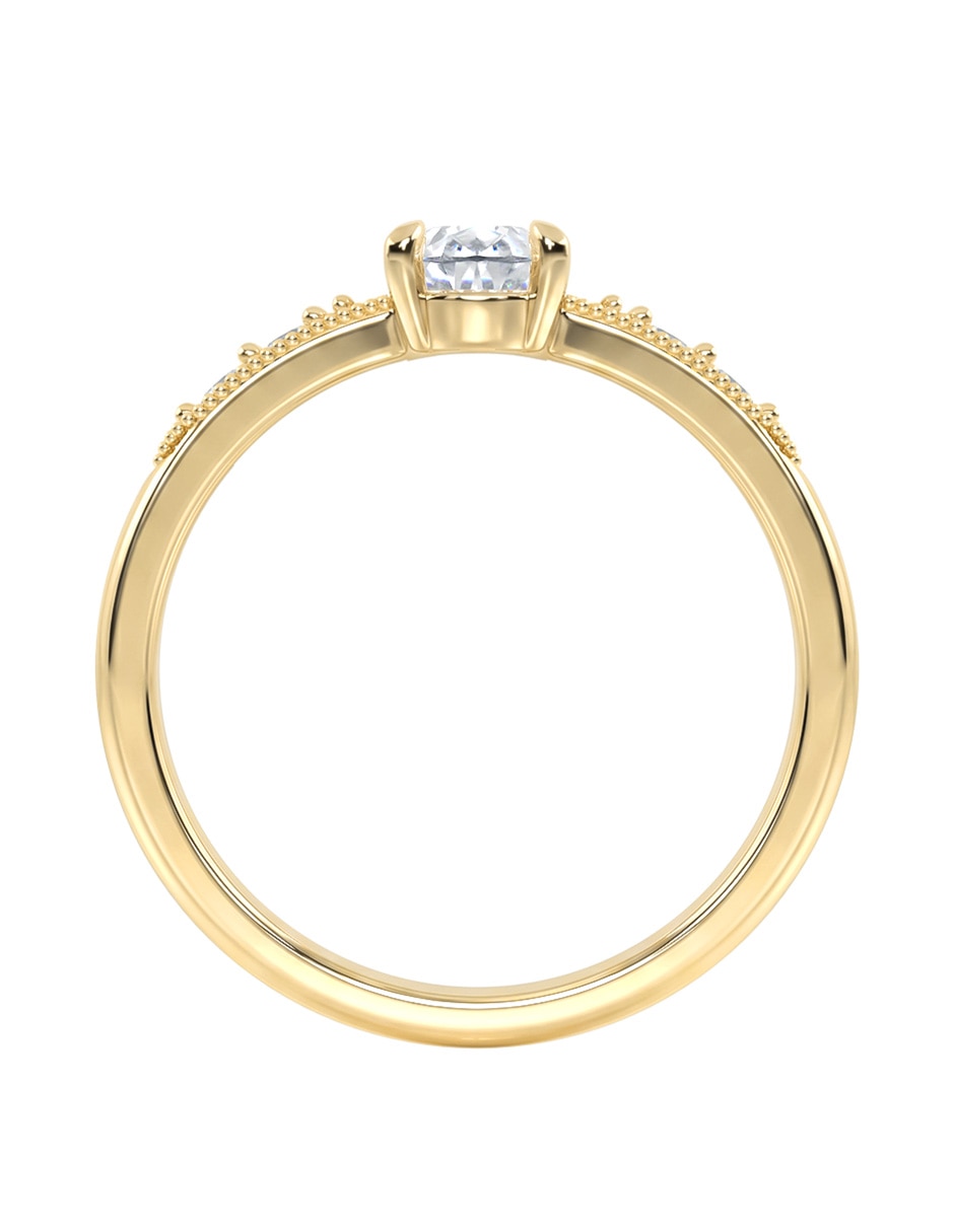 Anillo de compromiso de 14 k Zirconia 4